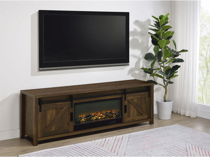Clover - Fireplace TV Stand - Brown