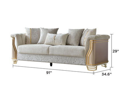 Chateau - Sofa - Cream / Brown