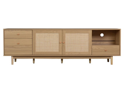 TV Stand With Doors - Natural