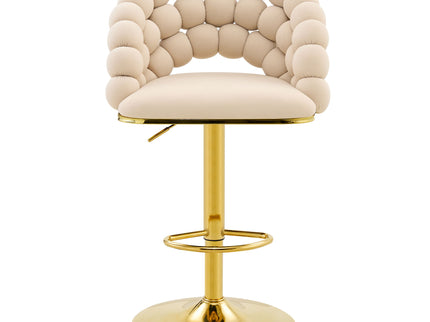 Puffy Bubble Chair, Ball Chain (Set of 2) - Beige / Gold