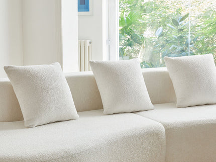 Curved Boneless Couch, Half Moon Sofa, 5 Seat Couch With High Density Foam Filled For Living Room - White
