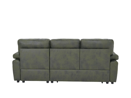 Convertible L - Sectional Sofa Bed With Storage Chaise And Padded Armrests