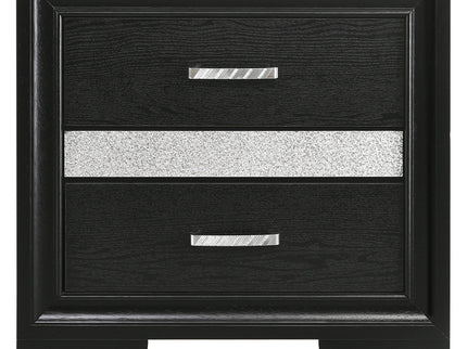 Modern Bedroom Set With Upholstered Headboard And Textured Storage
