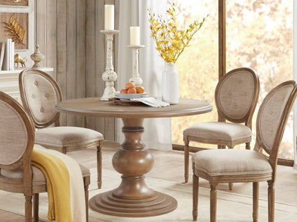Round Pedestal Dining Table - Walnut