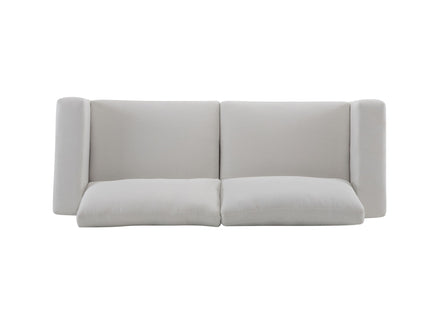 Modern Square Arm Sofa With Soft Fabric Upholstery, Deep Cushions