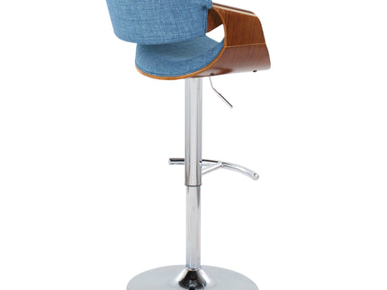 Curvo - Mid Century Modern Adjustable Barstool With Swivel With Rounded T Footrest (Set of 2)