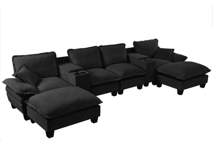 Modular Cloud Couch Sofa With Cup Holders & Storage, USB Port