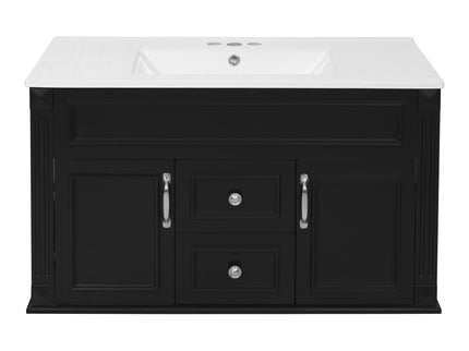 French Simple Style Wall Mounted Bathroom Cabinet With Sink