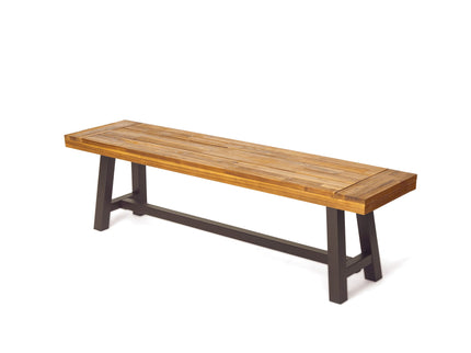 Tranquilizer - Outdoor Acacia Wood Bench With Slat Panel Design