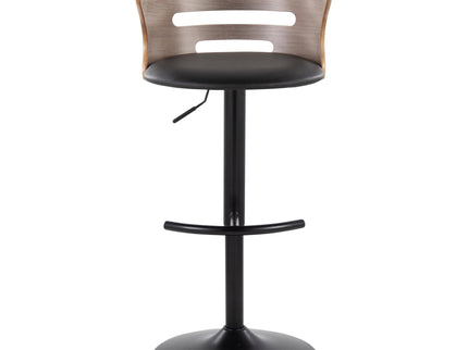 Cosi - Mid Century Modern Adjustable Barstool, Swivel With Rounded T Footrest (Set of 2)