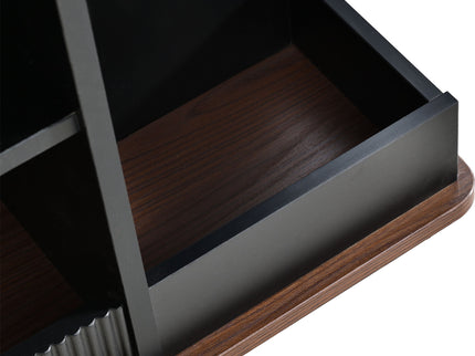 Adjustable End Table With Wheels, 360°Rotating Top And Storage Space