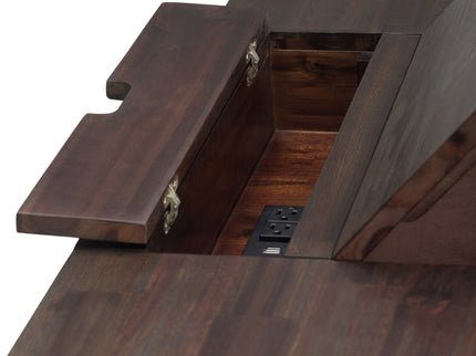 Monroe - Desk - Distressed Charcoal Brown
