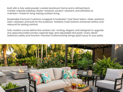 Outdoor Elegance Table, Rounded Corners