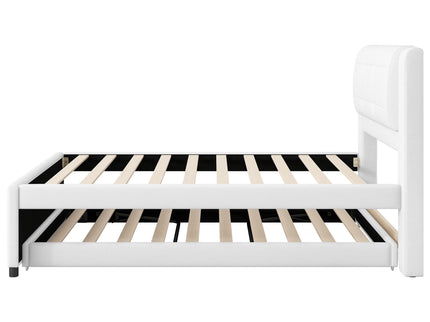 Upholstered Platform Bed With Multifunctional Trundle