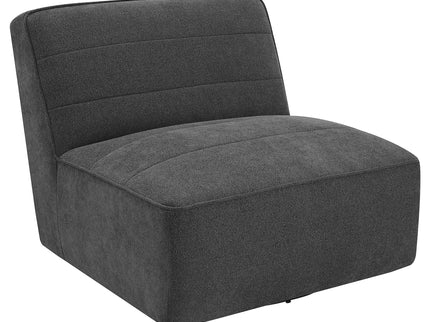 Manhattan - Swivel Tufted Chair Armless Accent Chair, 360 Degree Swivel Base - Charcoal