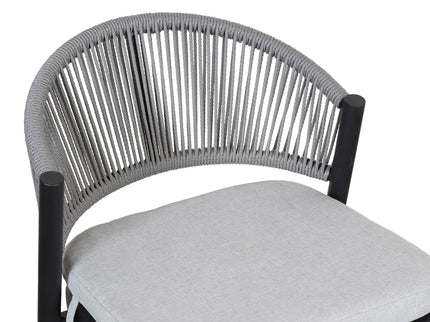 Outdoor 26" Counter Height Metal Frame Counter Stools With Scallop Shaped Backrest & Water Resistant Cushions