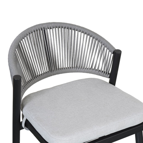 Outdoor 26" Counter Height Metal Frame Counter Stools With Scallop Shaped Backrest & Water Resistant Cushions