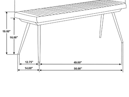 Tufted Cushion Side Bench With Tapered Legs