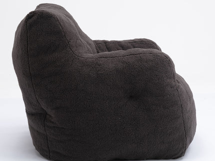 Soft Teddy Fabric Tufted Foam Bean Bag Chair With Teddy Fabric