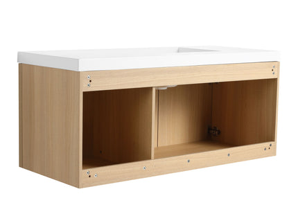 Wall-Mounted Bathroom Vanity With Resin Sink And Soft Closing Doors