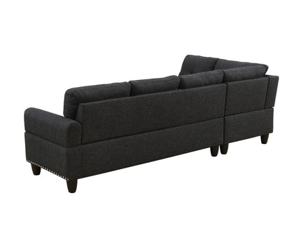 L - Shaped 3 Piece Sectional Sofa With Chaise, Storage Ottoman & Cup Holders