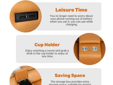 Modular Sofa With Recliners And Cup Holders Sectional Set