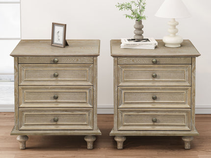 Farmhouse Nightstand With 4 Drawers