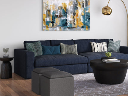 Rockwood - Upholstered Cube Storage Ottoman With Tray