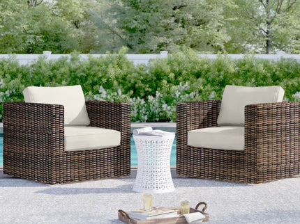 Outdoor Chairs Set With Cushions - Brown Mix