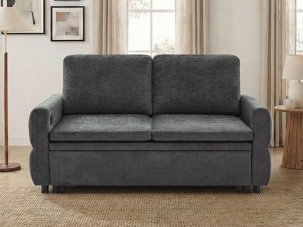 Convertible Sofa Bed Loveseat With Adjustable Backrest And USB Ports