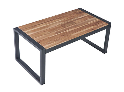 4 Piece Patio Furniture Set With Acacia Wood Table Top And Cushions