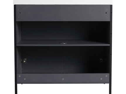 Modern Freestanding Bathroom Vanity With Resin Sink & Soft Close Cabinet Doors