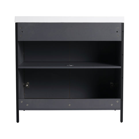 Contemporary Freestanding Bathroom Vanity With Adjustable Shelves