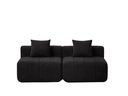 Modular Sectional Sofa With 2 Pillows, Symmetrical Design
