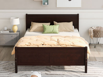 Platform Bed Frame Mattress Foundation Sleigh Bed With Headboard / Footboard / Wood Slat Suppor