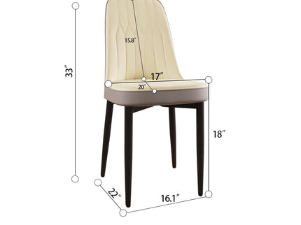 Modern Dining Chair With Cushions And Metal Legs