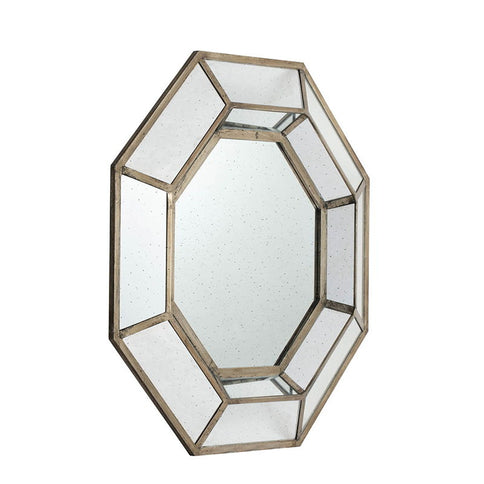 Oversized Octagon Mirror, Mid Century Modern Accent Mirror, For Living Room, Entryway, Bedroom, Hallway - Silver