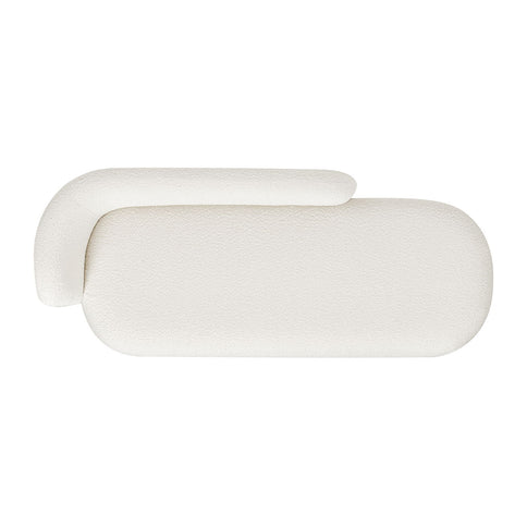 Aire - RAF Modern Rounded Chaise Lounge - Ivory White