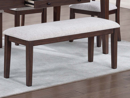 6 Piece Dining Set Table With Storage Ladder Back Chairs And Bench - Walnut