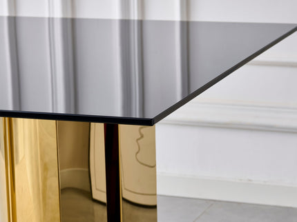 Rectangular Dining Table - Gold / Black