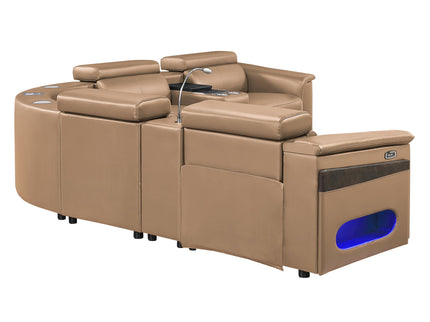 Nova - Sectional With Bluetooth Speaker, LED And Lifting Wine Cabinet