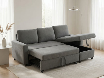 L - Shaped Convertible Sofa Bed With Storage Chaise