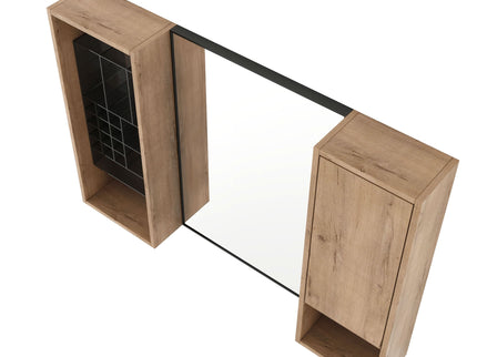 41.3" Wall Mounted Cabinet With Storage, Medicine Cabinet With Door And Adjustable Shelves - Imitative Oak