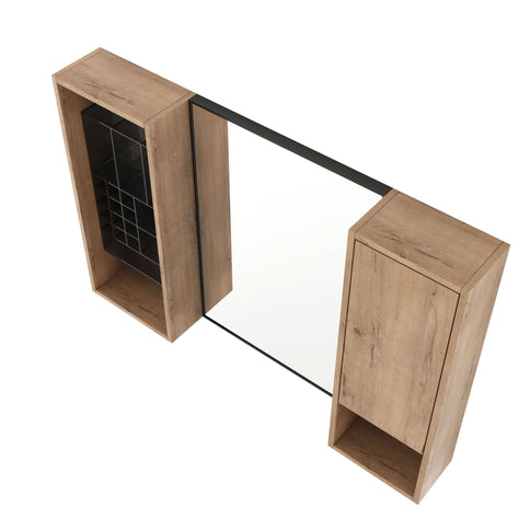 41.3" Wall Mounted Cabinet With Storage, Medicine Cabinet With Door And Adjustable Shelves - Imitative Oak