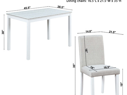 Dining Table Set With Crystal Decoration And Upholstered Chairs