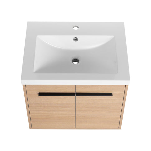 Bathroom Vanity Set With Resin Countertop Sink, 2 Doors