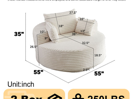 Swivel Chair With 360° Rotation For Living Room