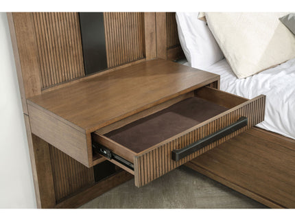 Moraga - 5 Piece Queen Bedroom Set With Fluted Panel Design - Ash Brown