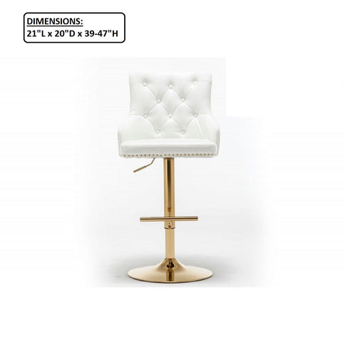 Adjustable Swivel Bar Stool With Nailhead Trim (Set of 2)