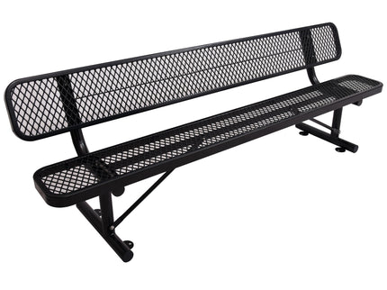 6' Outdoor Steel Bench With Backrest